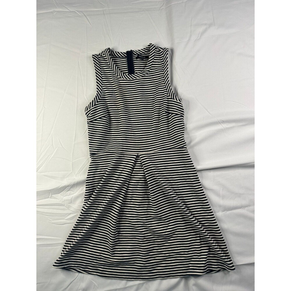 Madewell Dress Womens Size Small Mini Afternoon Sleeveless Stripe Black White
